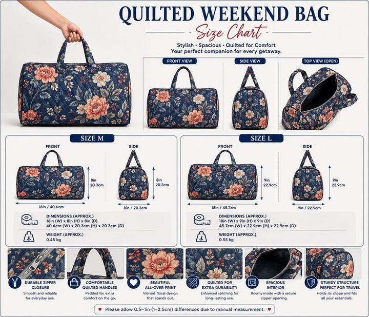 Quilted Sheep Weekend Bag, Personalized Farm Animal Tote, Gift for Her