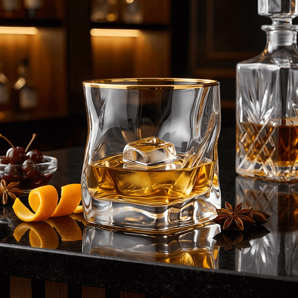 Japán Kristály Whiskey Pohár – Hoshi Gold – 4. kép