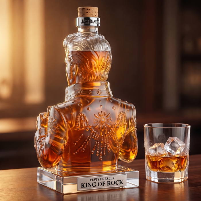 Elvis Presley – A Rock Királya Whiskey Üveg – 2. kép