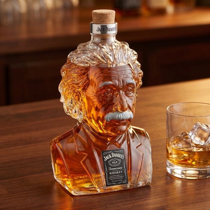 Albert Einstein – A Zseni Whiskey Üveg – Gabriella Budapest