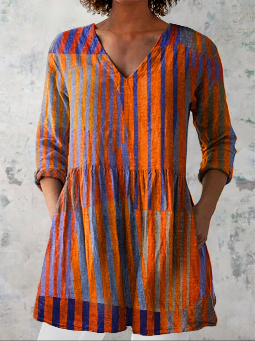 V-Neck Long Blouse Nadia – Gabriella Budapest