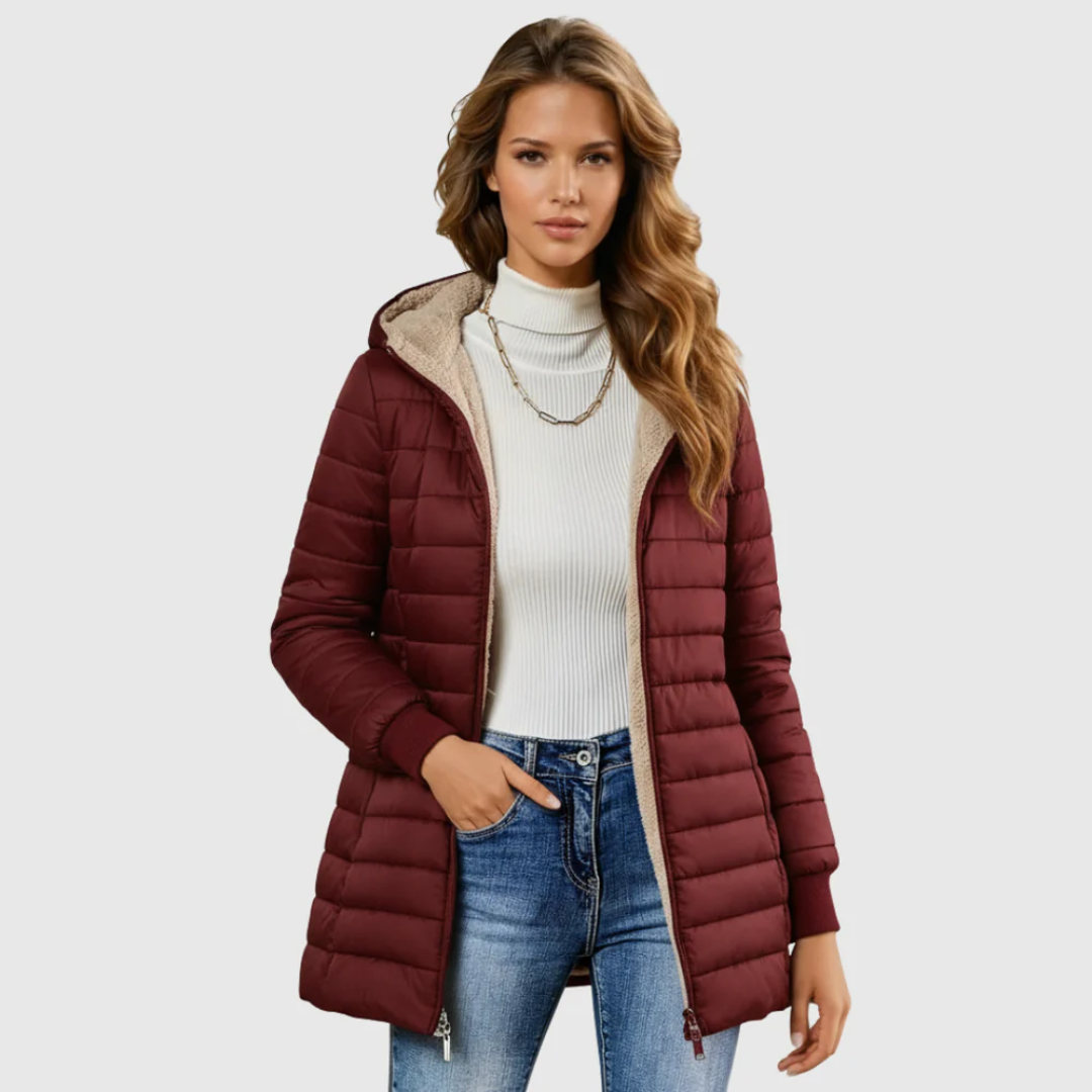 Sherpa-Bélésű Téli Kabát Caro – 4. kép