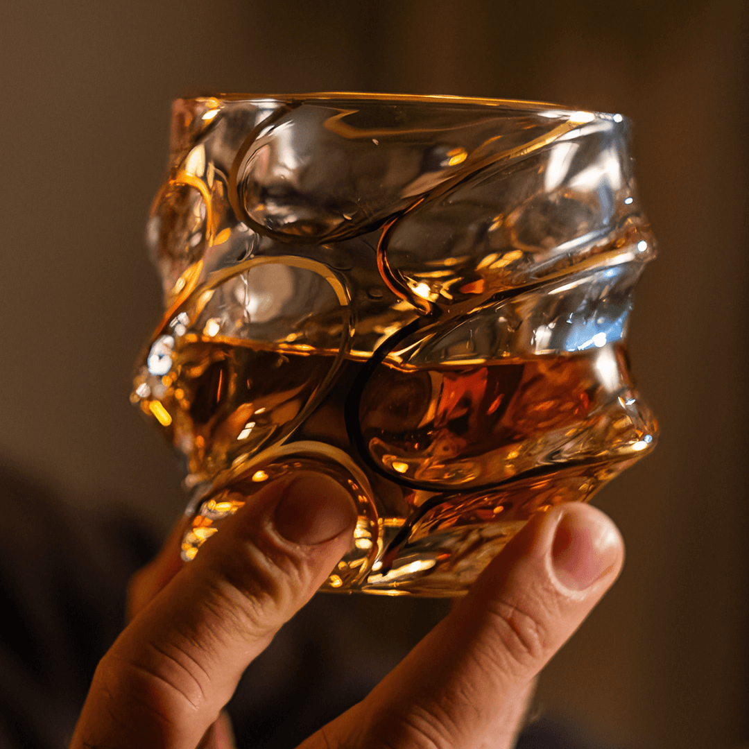 Japán Kristály Whiskey Pohár – Arashi Gold – 6. kép