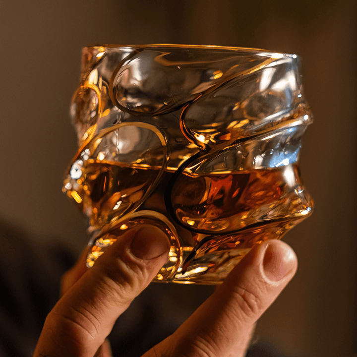 Japán Kristály Whiskey Pohár – Arashi Gold – 6. kép