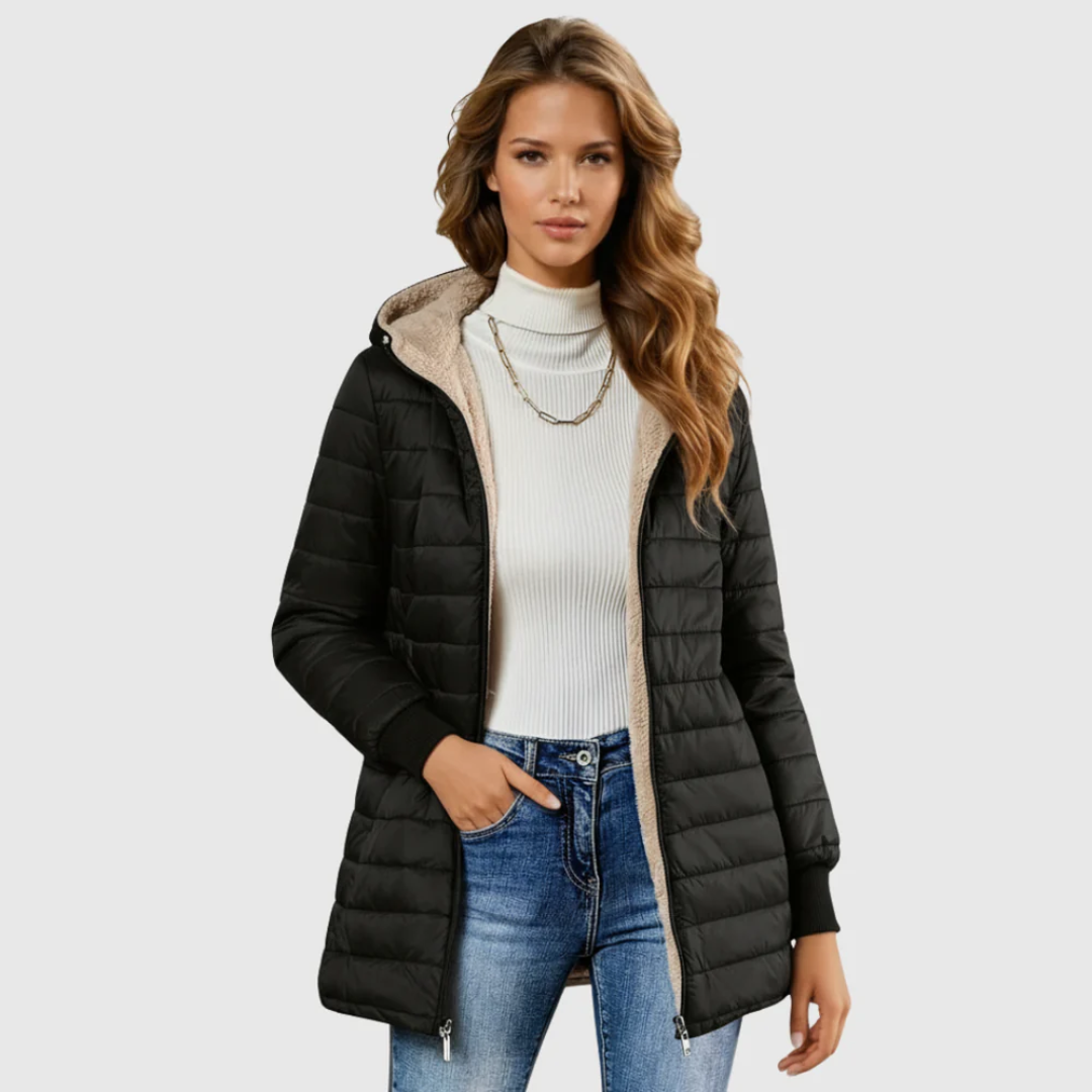 Sherpa-Bélésű Téli Kabát Caro – 5. kép