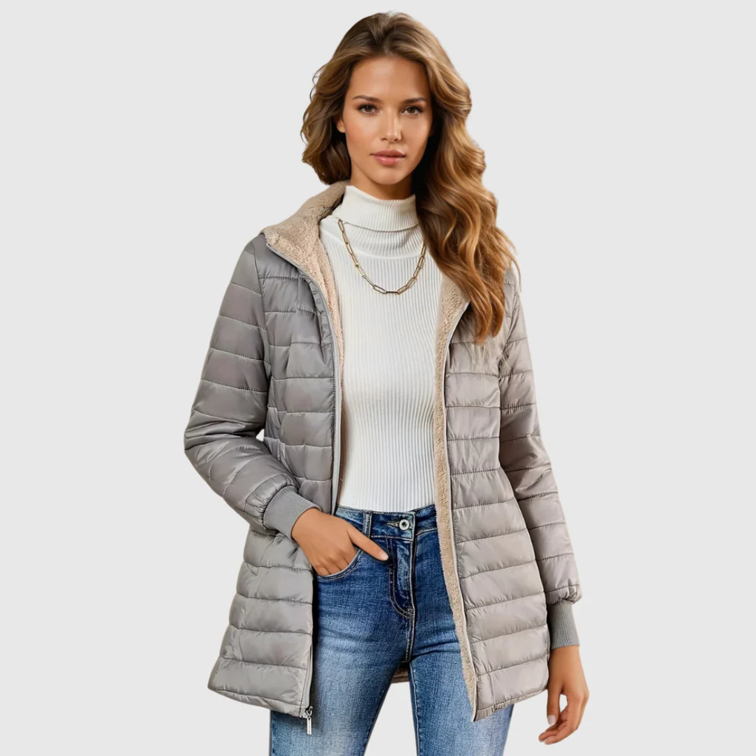 Sherpa-Bélésű Téli Kabát Caro – 6. kép