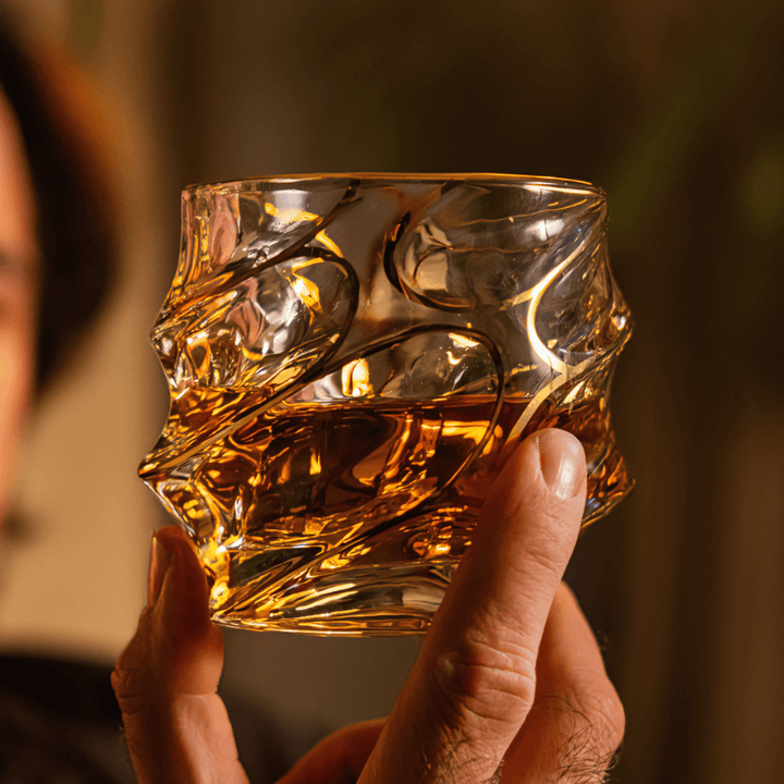 Japán Kristály Whiskey Pohár – Arashi Gold – 10. kép