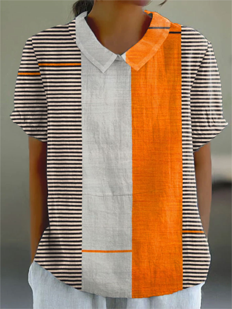 Csíkos colour-block blúz Dorina – Gabriella Budapest