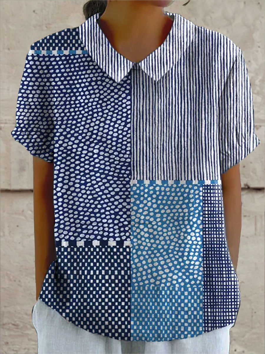 Patchwork mintás blúz Franciska – Gabriella Budapest