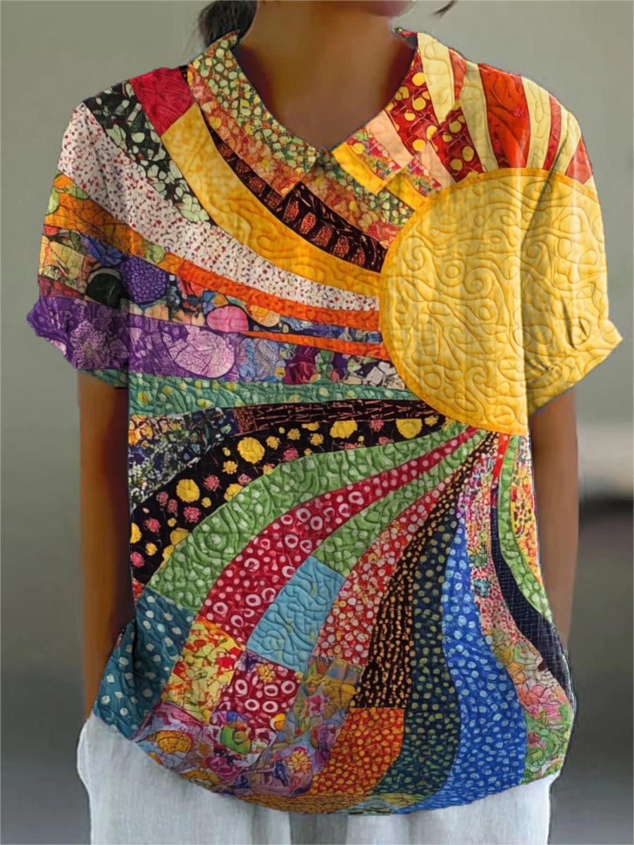 Patchwork blúz napsugár mintával Aranka – Gabriella Budapest