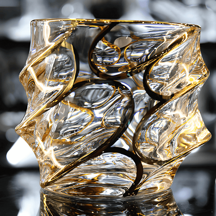 Japán Kristály Whiskey Pohár – Arashi Gold – 2. kép