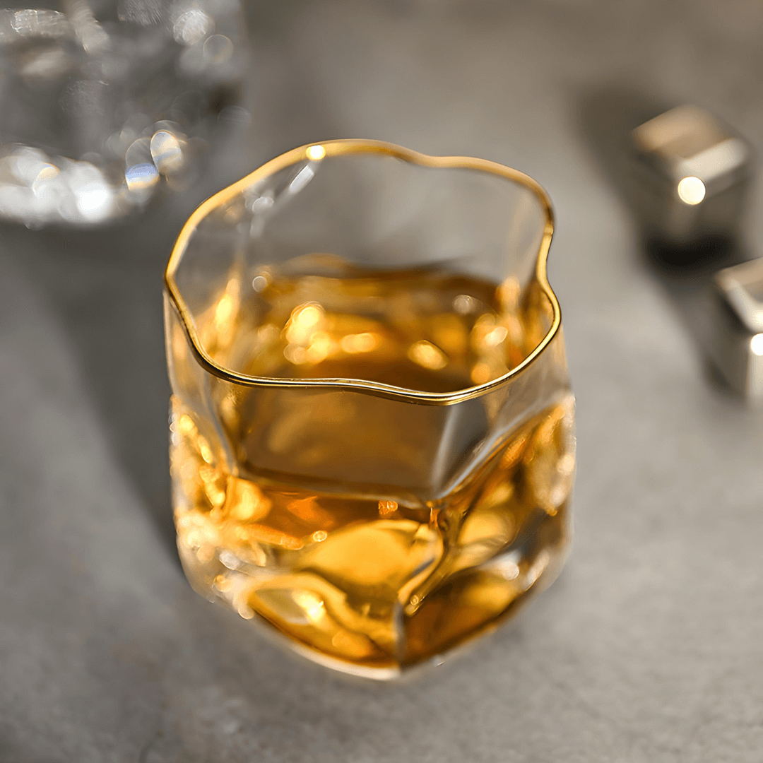 Japán Kristály Whiskey Pohár – Hoshi Gold – 9. kép