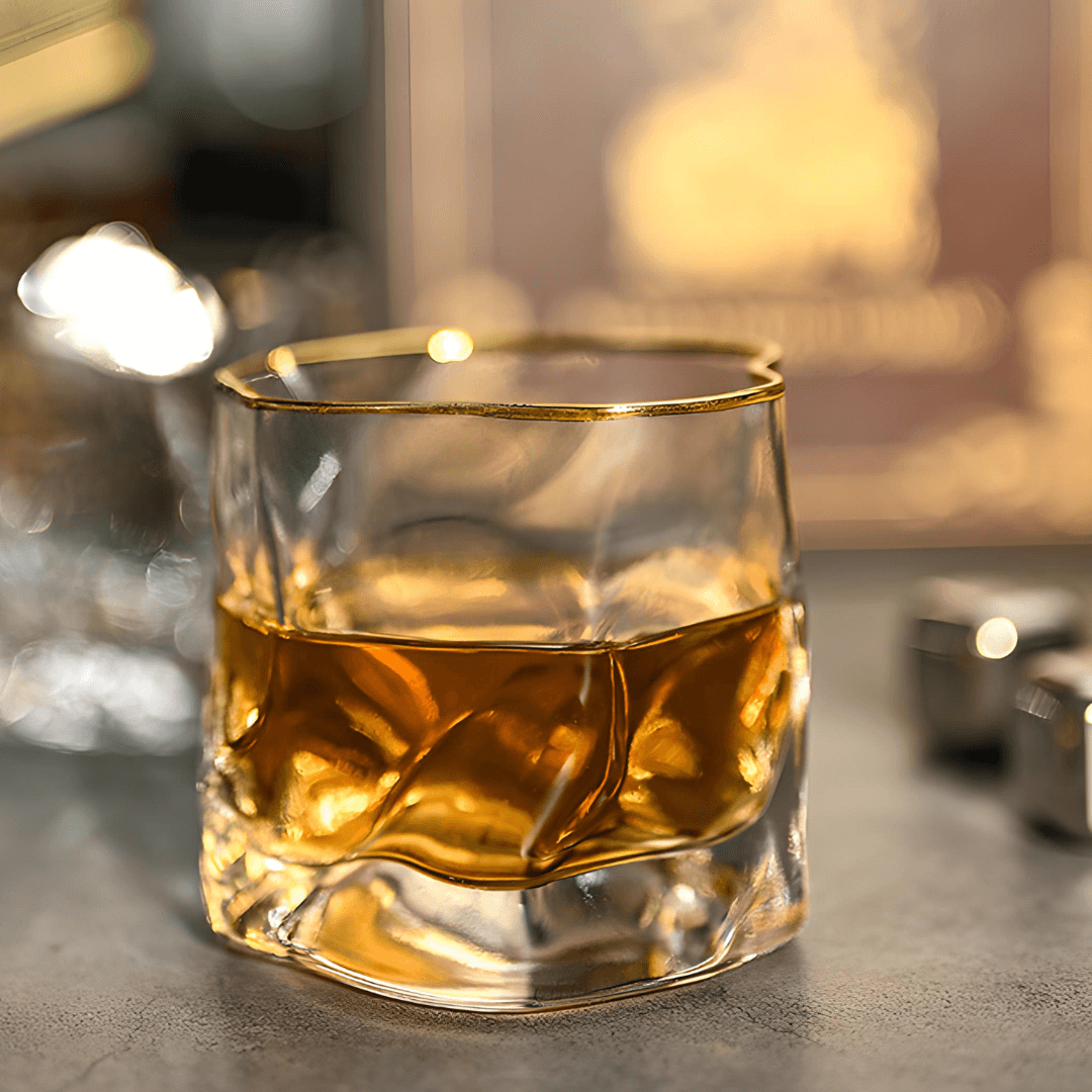 Japán Kristály Whiskey Pohár – Hoshi Gold – 8. kép