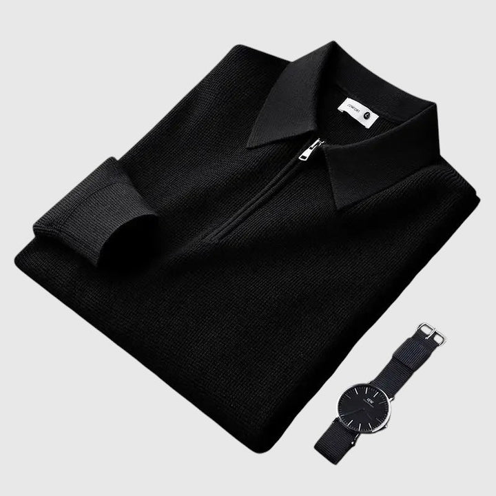 Elegáns férfi pulóver cipzárral Ákos – 3. kép