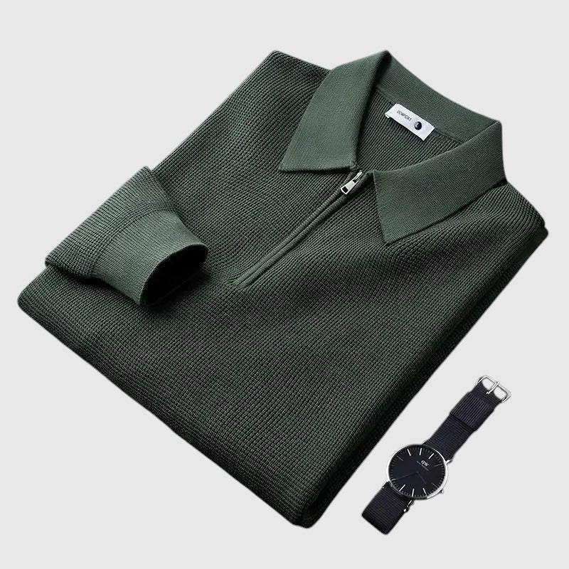 Elegáns férfi pulóver cipzárral Ákos – 4. kép