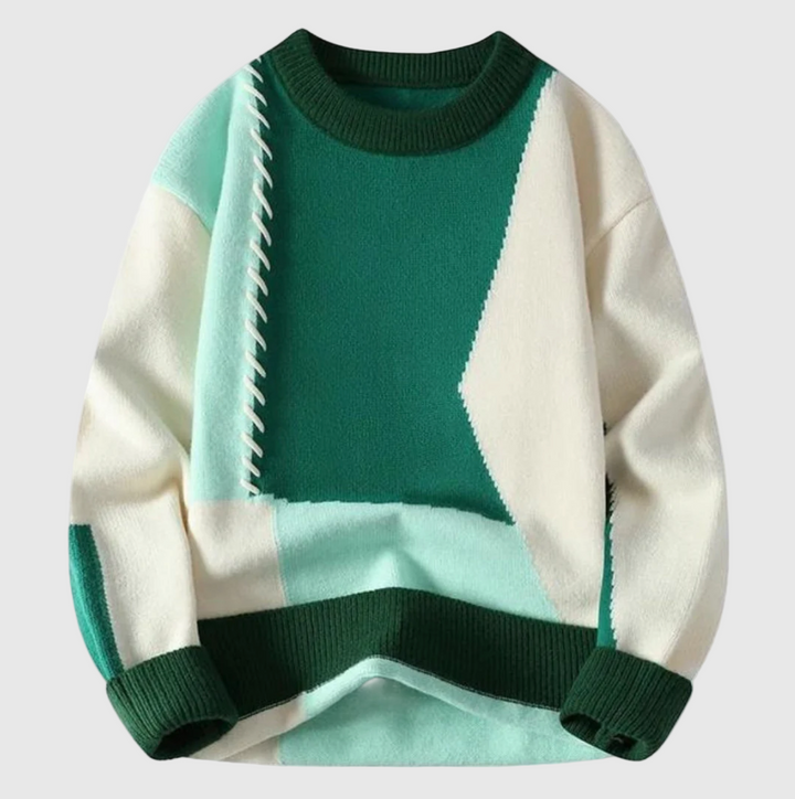 Kötött pulóver patchwork mintával Jordán – 2. kép