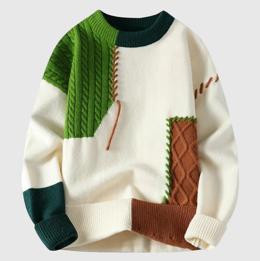 Kötött pulóver patchwork mintával Jordán – 3. kép