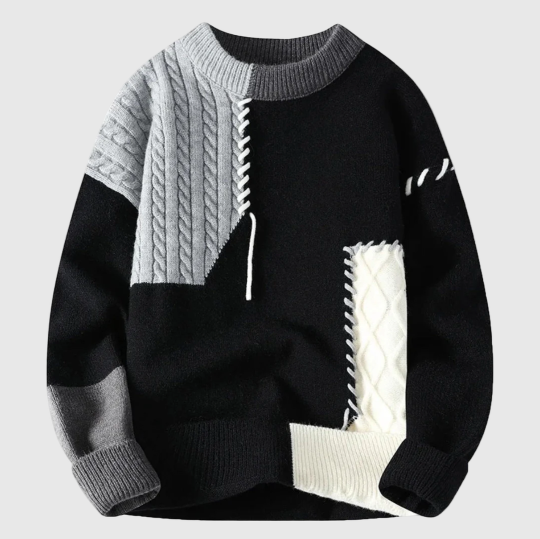 Kötött pulóver patchwork mintával Jordán – 5. kép
