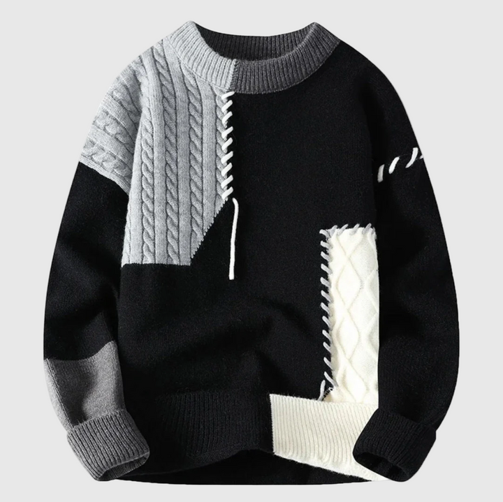 Kötött pulóver patchwork mintával Jordán – 5. kép