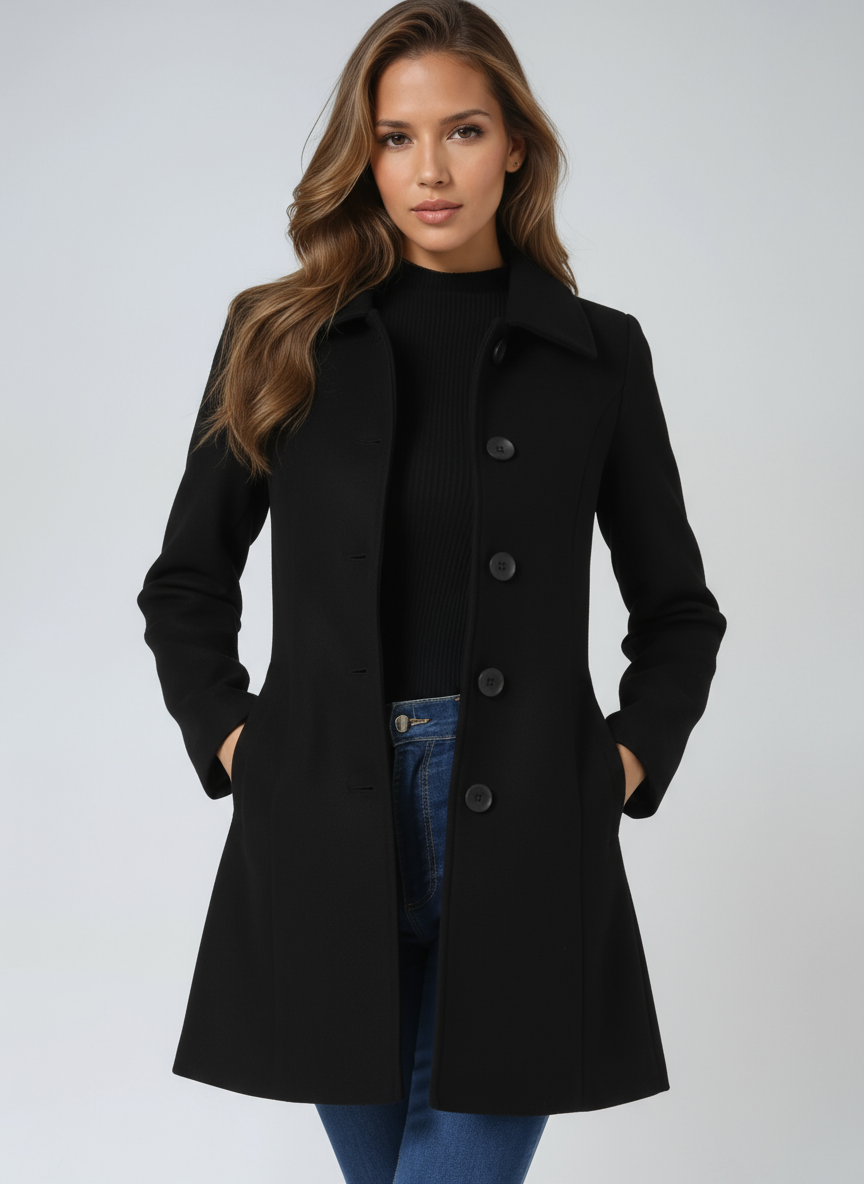 Női Egysoros Téli Trench Kabát Josephine – 7. kép