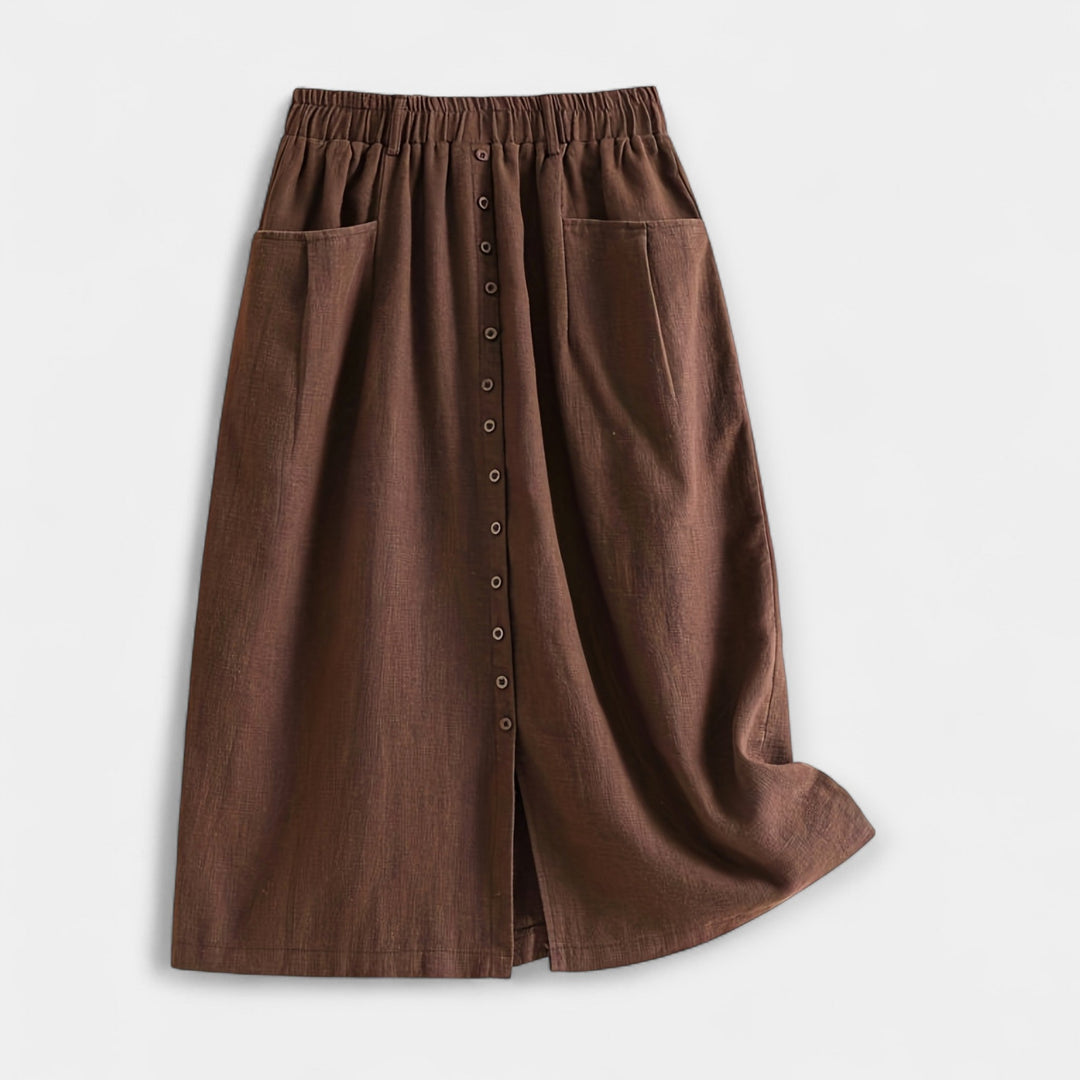 Midi szoknya vintage mintával – Gabriella Budapest