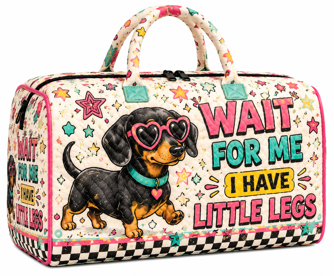 Dachshund Quilted Weekend Bag, Wiener Dog Travel Tote, Gift for Her