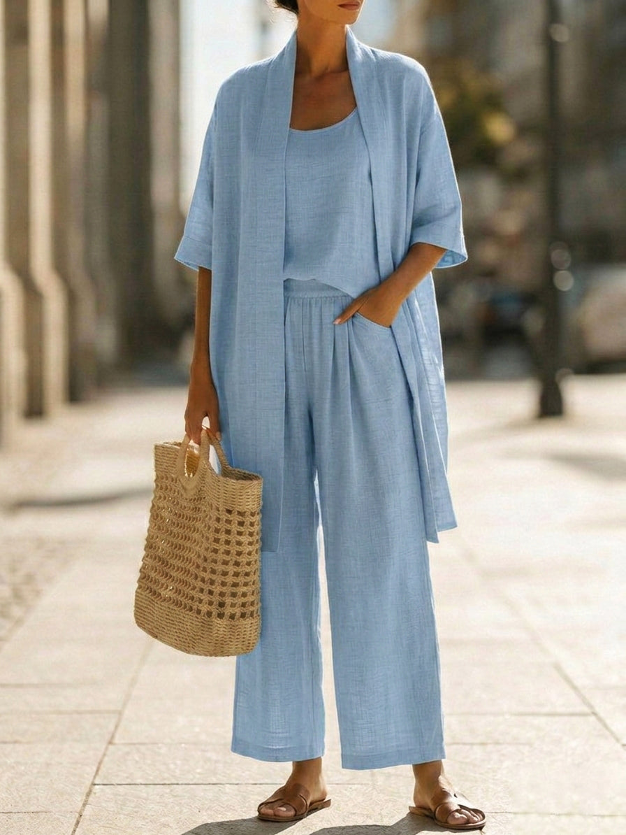 Effortless Linen-Cotton Three-Piece Set Isabella – 3. kép