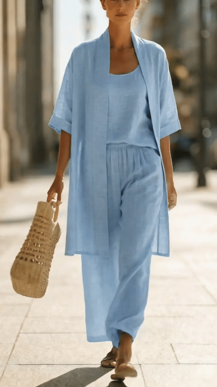 Effortless Linen-Cotton Three-Piece Set Isabella – 7. kép