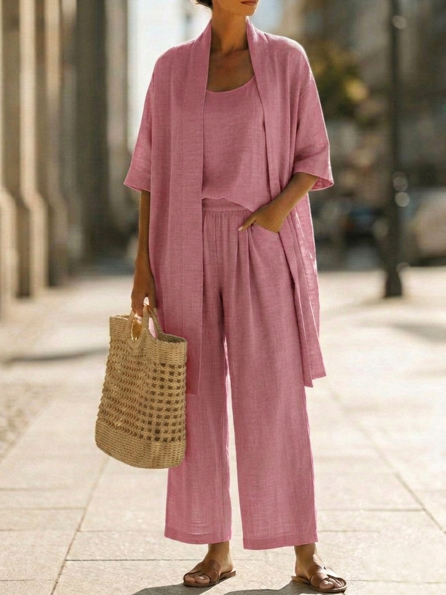 Effortless Linen-Cotton Three-Piece Set Isabella – 6. kép
