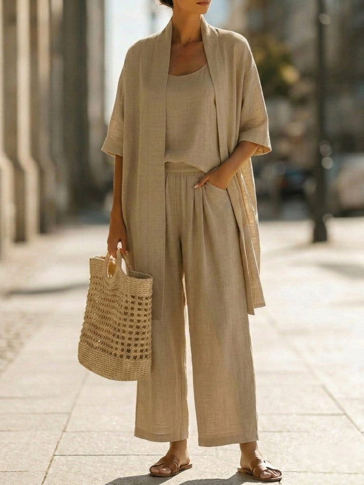 Effortless Linen-Cotton Three-Piece Set Isabella – 4. kép
