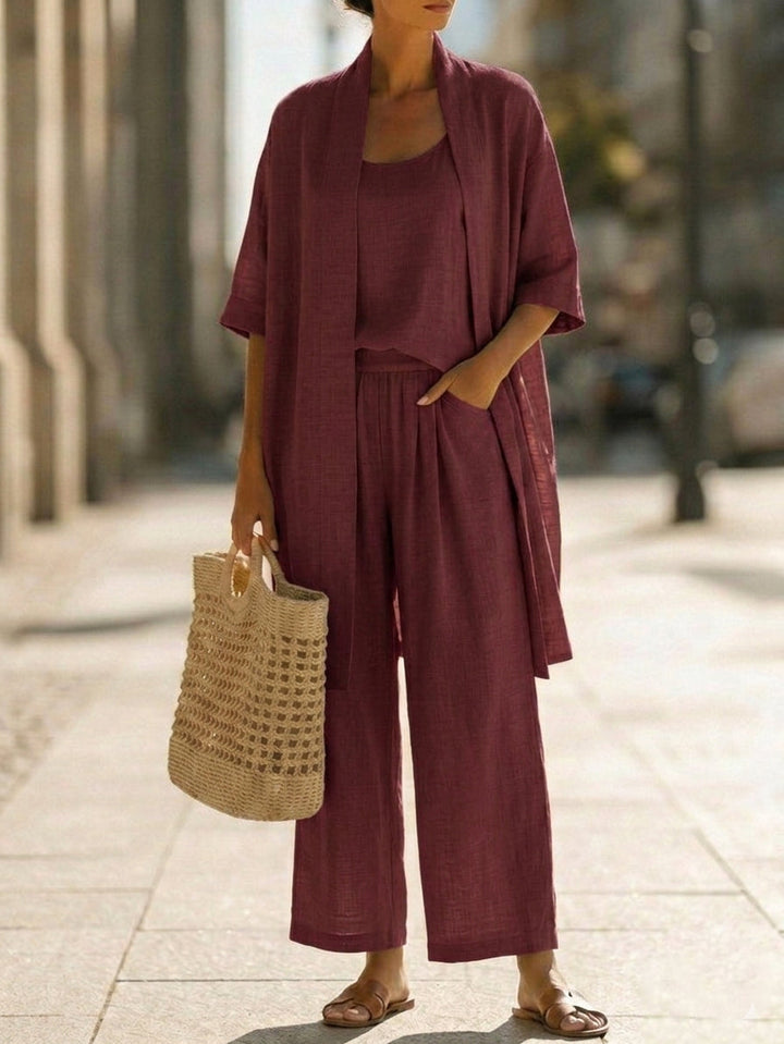 Effortless Linen-Cotton Three-Piece Set Isabella – 2. kép